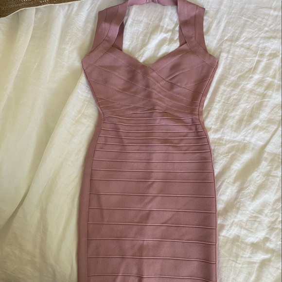 Herve Leger Dusty Pink Dress S Y2K - Picture 6 of 6